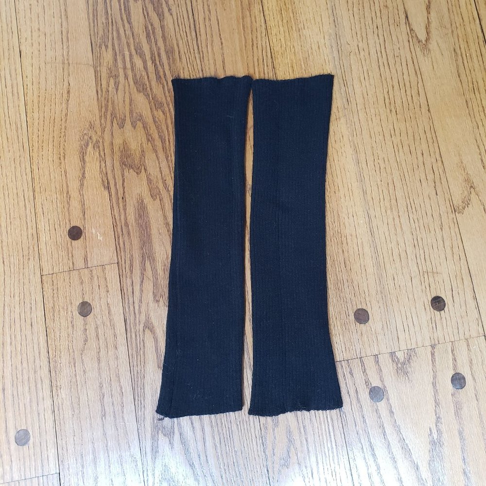 Black Ribbed Leg Warmers 80s Vintage Style Ballet Dance Cozy Winter Knit
